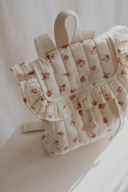 Licht gewatteerde peuter rugzak met subtiele bloemetjesprint