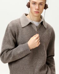 Collared V-Neck Knit Jumper | Zadinia