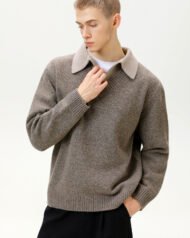 Collared V-Neck Knit Jumper | Zadinia