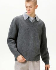 Collared V-Neck Knit Jumper | Zadinia