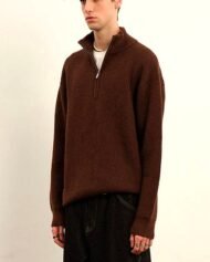 Half-Zip Boucle Knit Jumper | Zadinia