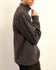 Half-Zip Boucle Knit Jumper | Zadinia