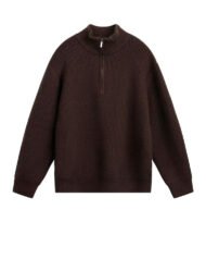 Half-Zip Boucle Knit Jumper | Zadinia