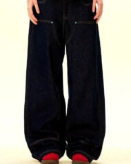 Men's Raw Denim Wide-Leg Jeans | Zadinia