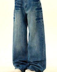 Men's Vintage-Effect Wide Straight Jeans | Zadinia