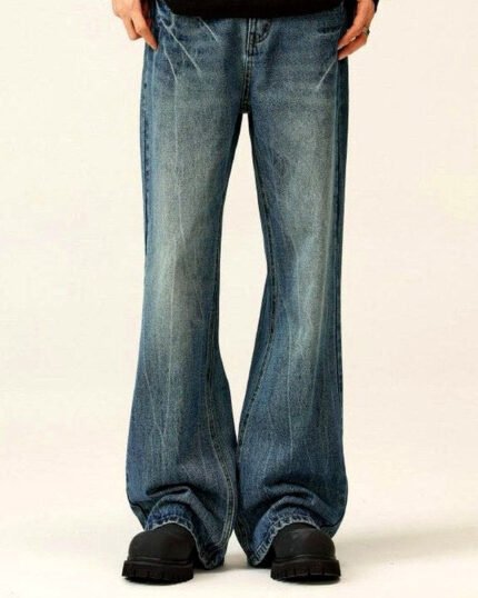 Men's Washed Bootcut Jeans | Zadinia