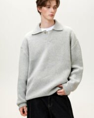 Oversized Knit Henley Jumper | Zadinia