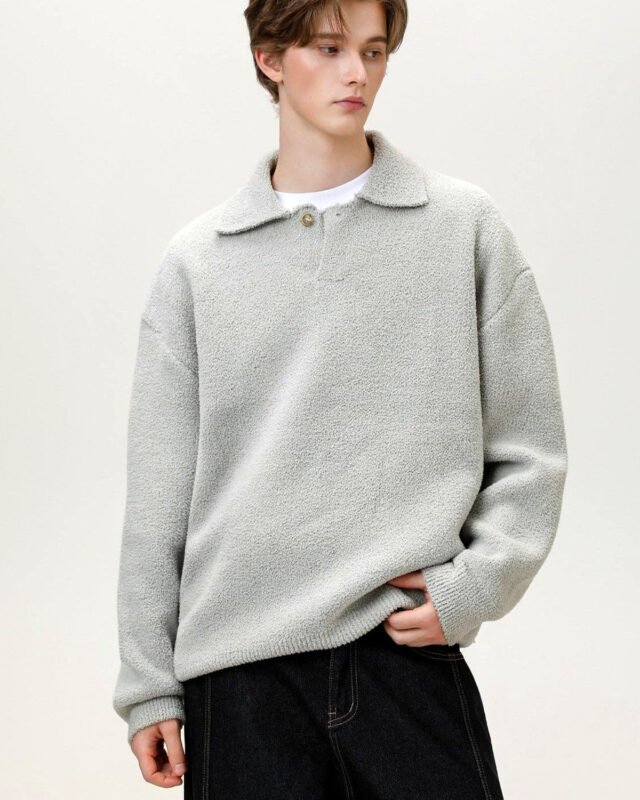 Oversized Knit Henley Jumper | Zadinia
