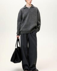 Oversized Knit Henley Jumper | Zadinia