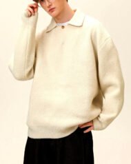 Oversized Knit Henley Jumper | Zadinia