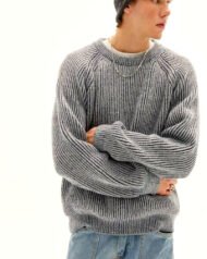 Ribbed Knit Crew Neck Jumper | Zadinia