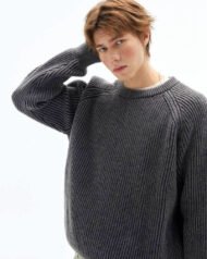 Ribbed Knit Crew Neck Jumper | Zadinia